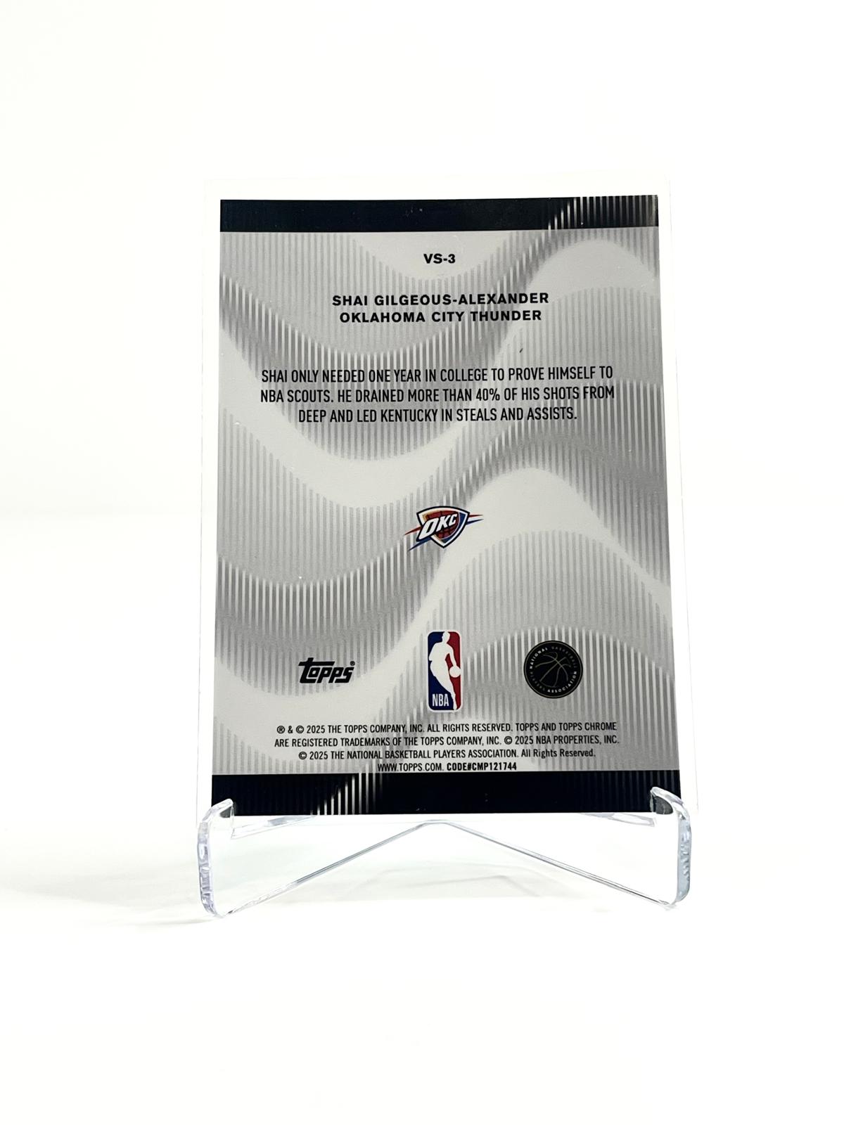2025-26 Topps Chrome Shai Gilgeous-Alexander Oklahoma City Thunder Green Voices Parallel 13/99