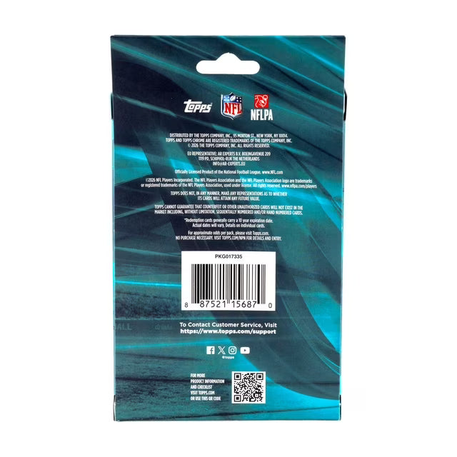 2025 Topps Chrome Football Trading Cards Hanger Box