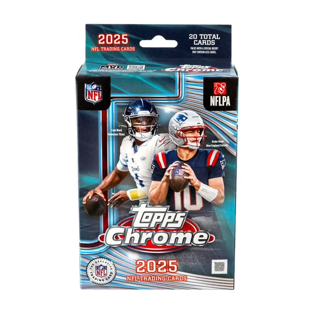 2025 Topps Chrome Football Trading Cards Hanger Box