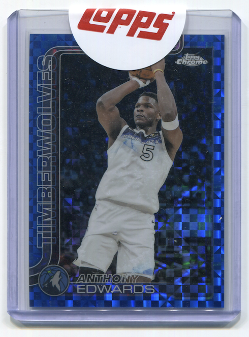 2025-26 NBA Topps Chrome Anthony Edwards Blue X-Fractor #151 - Sealed