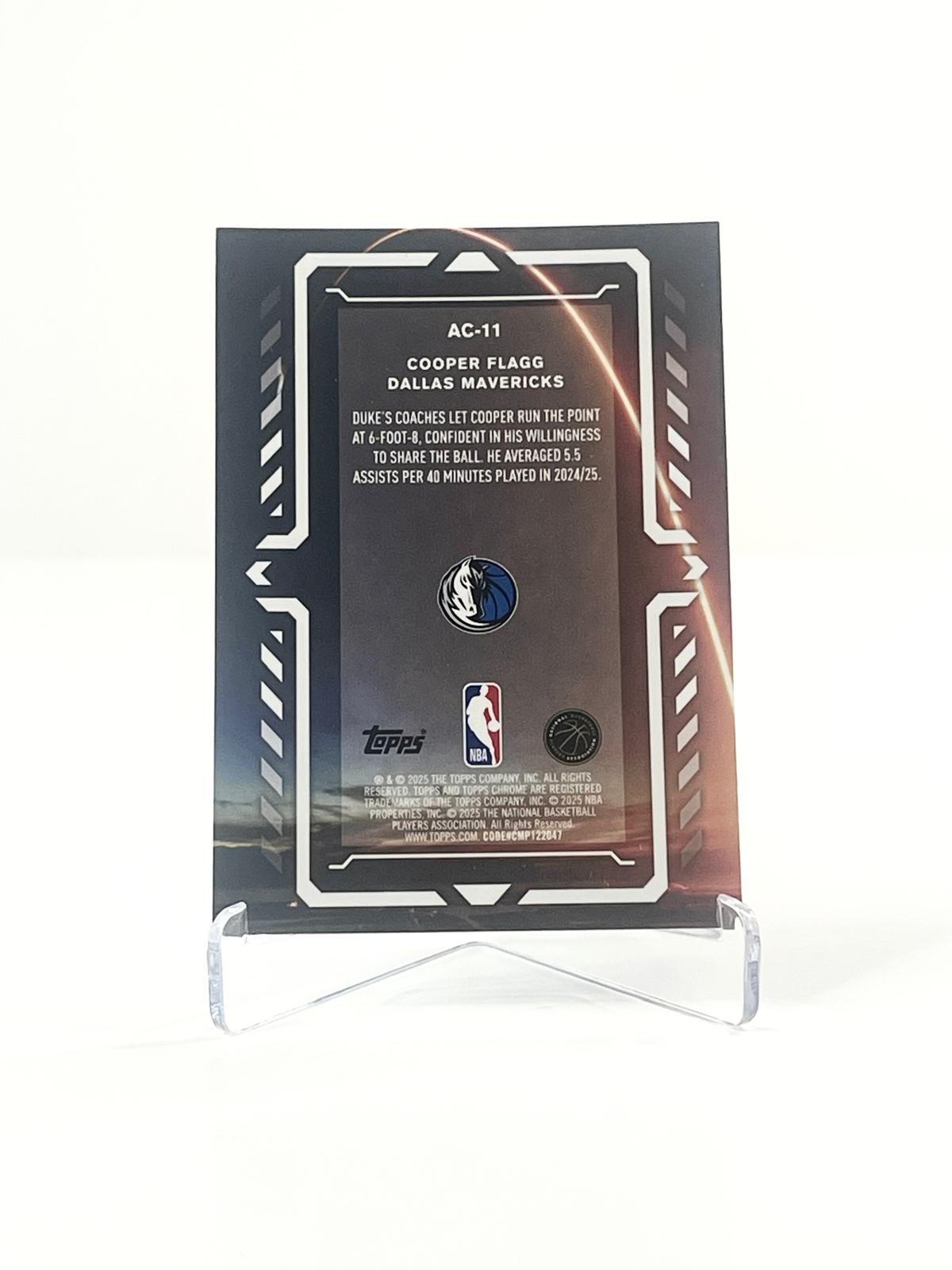 2025-26 Topps Chrome Cooper Flagg Dallas Mavericks Teal Activators #AC-11 RC 043/299