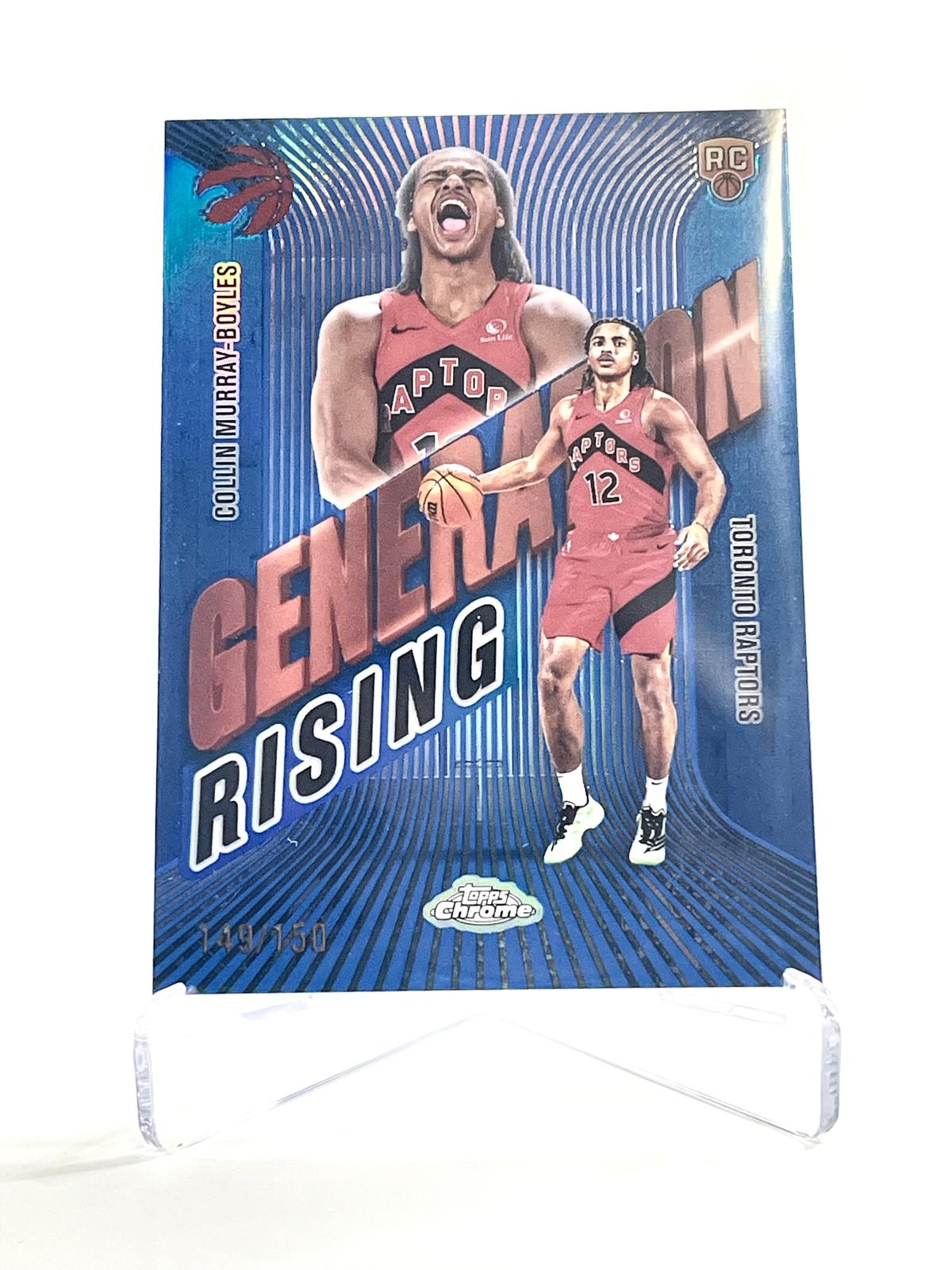 2025-26 Topps Chrome Collin Murray-Boyles Toronto Raptors Generation Rising Blue Parallel RC 149/150