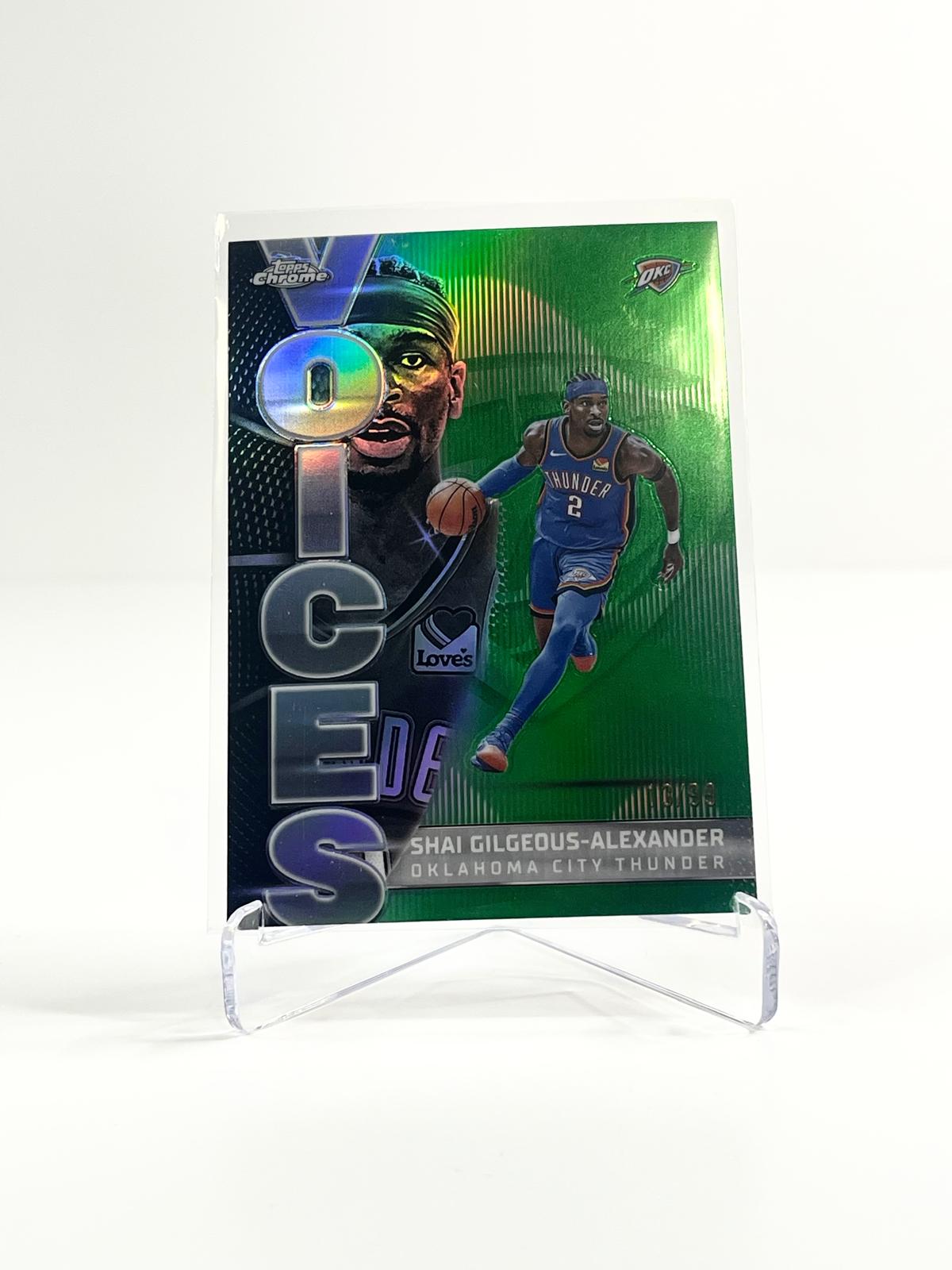 2025-26 Topps Chrome Shai Gilgeous-Alexander Oklahoma City Thunder Green Voices Parallel 13/99
