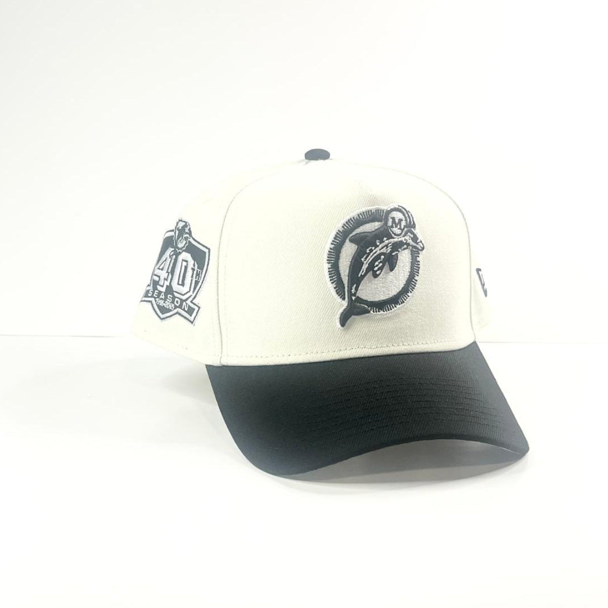 9FORTY A-Frame Miami Dolphins "40 Season" Black/White Alternate Color Snapback