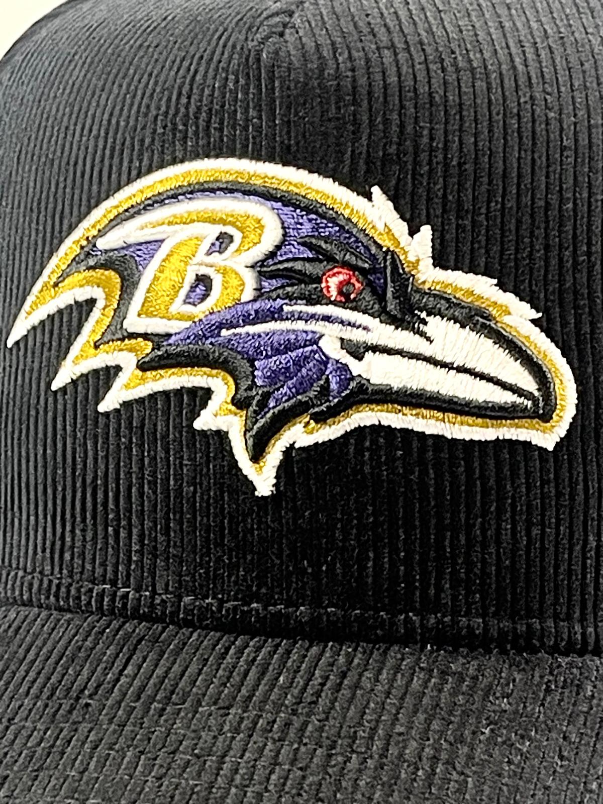 9FORTY A-Frame Baltimore Ravens 'SuperBowl XXXV' Patch Corduroy Snapback