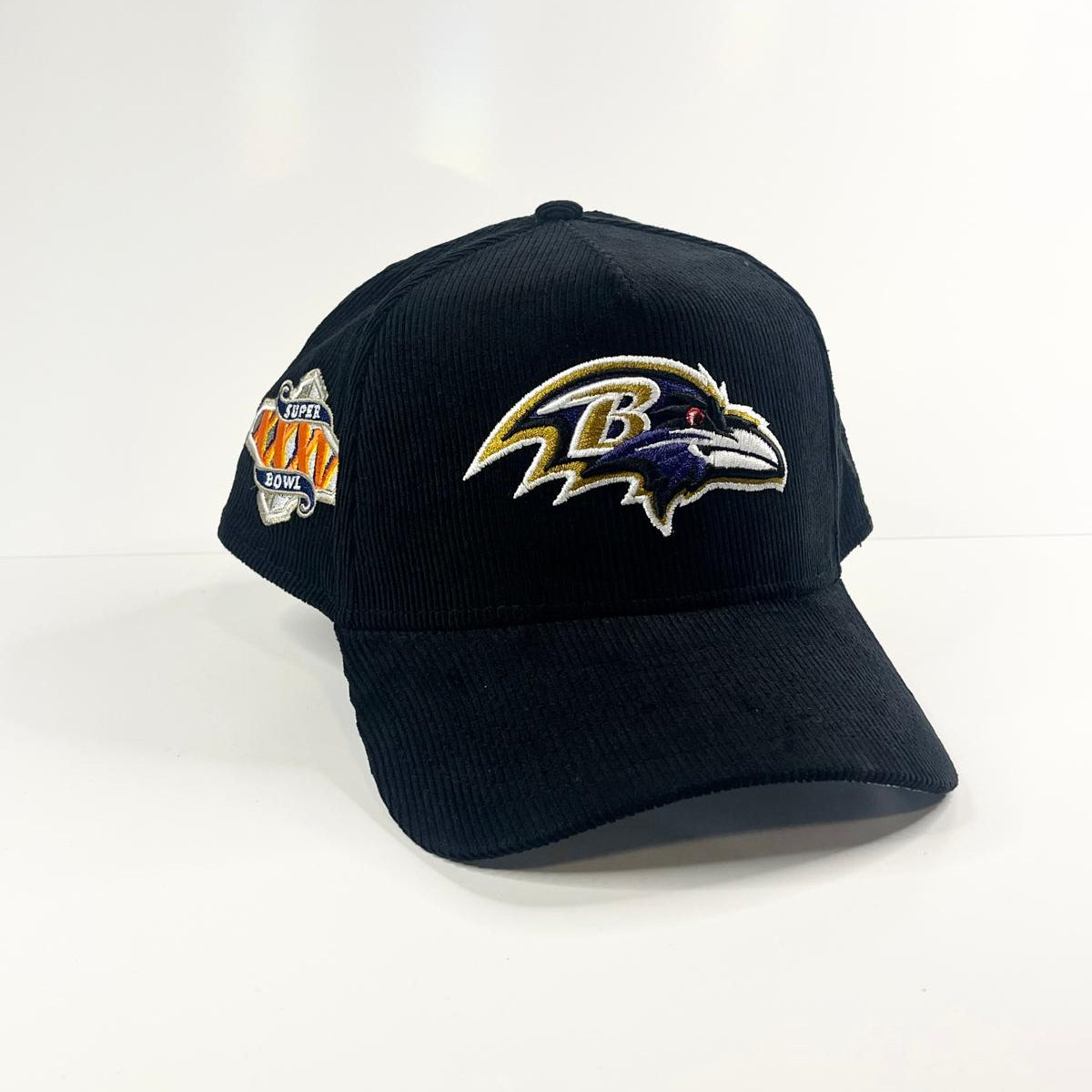 9FORTY A-Frame Baltimore Ravens 'SuperBowl XXXV' Patch Corduroy Snapback