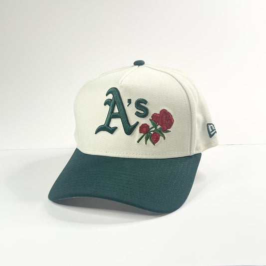 9FORTY A-Frame Oakland Athletics "Oakland Coliseum" Patch Snapback - Chrome/Green