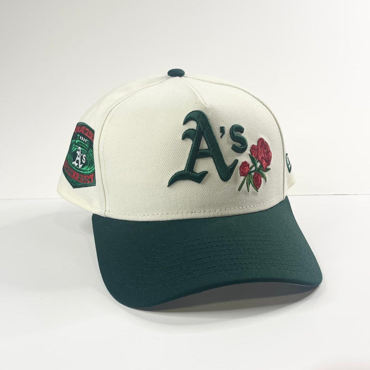9FORTY A-Frame Oakland Athletics "Oakland Coliseum" Patch Snapback - Chrome/Green