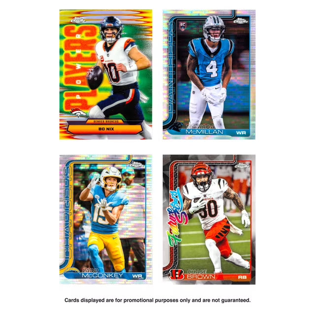 2025 Topps Chrome Football Trading Cards Hanger Box