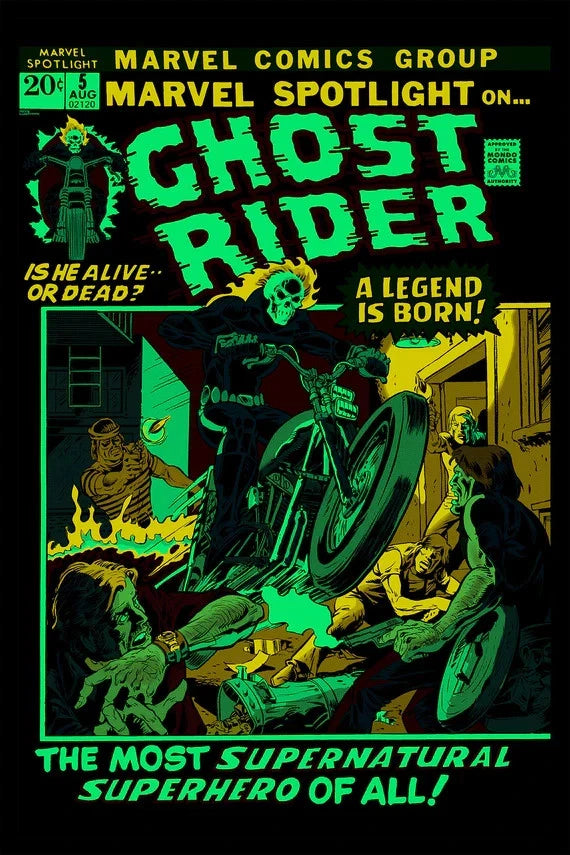 Marvel Ghost Rider "Glow in the Dark" Spotlight #5 Poster - Mondo Exclusive